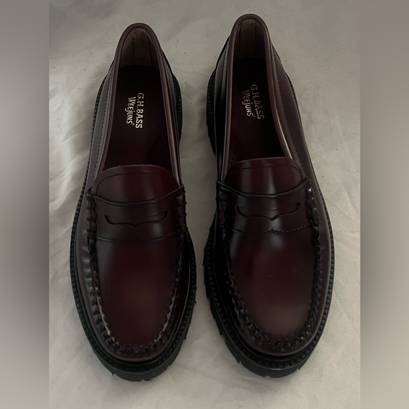 G.H. Bass WEEJUNS WOMENS WINE LEATHER Slip-On Loafers SHOES 7.5 $185 - Picture 10 of 15